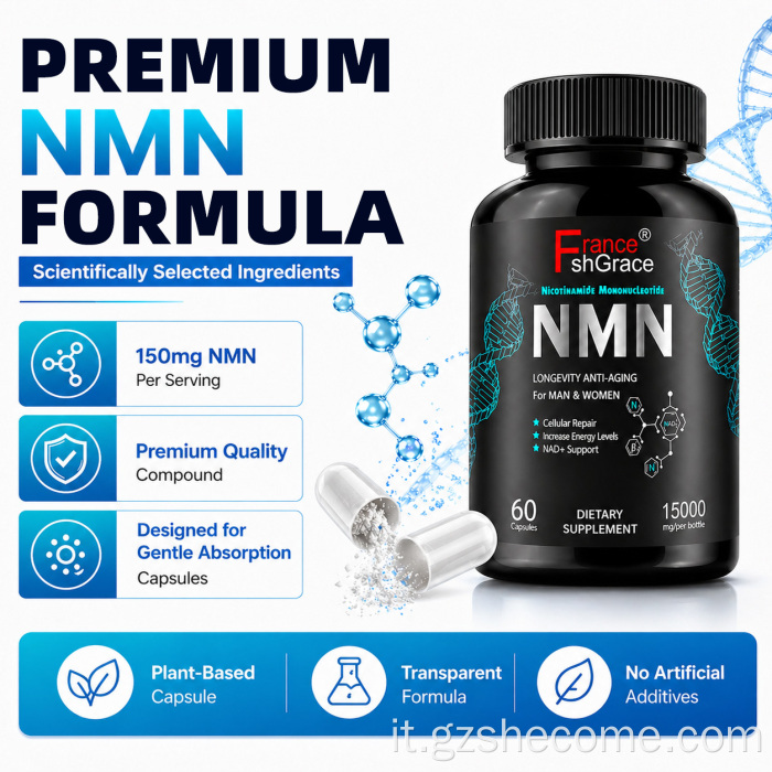 Shecome NMN Personalizza le capsule antietà con etichetta privata